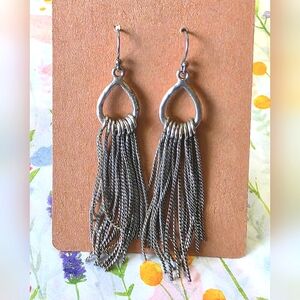 Elegant Silver Tassel Earrings